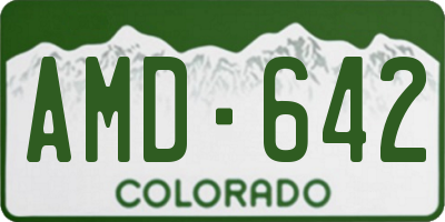 CO license plate AMD642