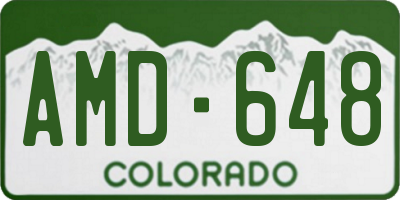 CO license plate AMD648