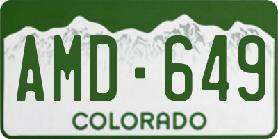 CO license plate AMD649