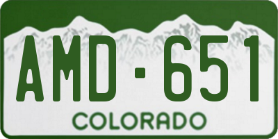 CO license plate AMD651
