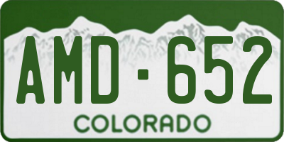 CO license plate AMD652