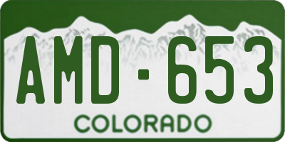 CO license plate AMD653