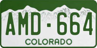 CO license plate AMD664