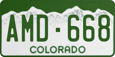 CO license plate AMD668