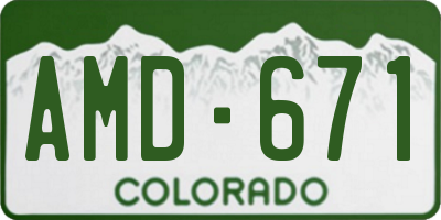 CO license plate AMD671