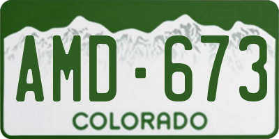 CO license plate AMD673