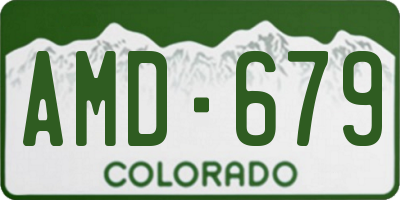 CO license plate AMD679