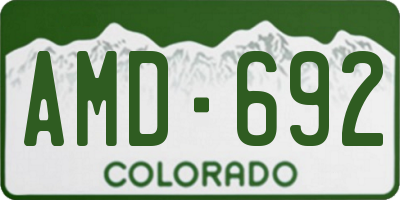 CO license plate AMD692