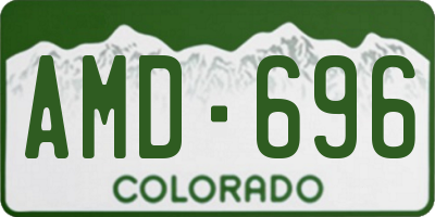CO license plate AMD696