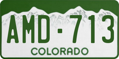 CO license plate AMD713