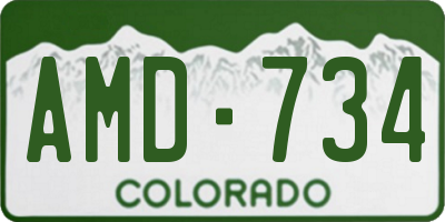 CO license plate AMD734