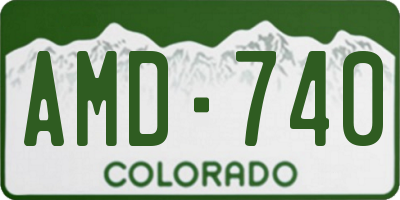 CO license plate AMD740