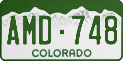CO license plate AMD748