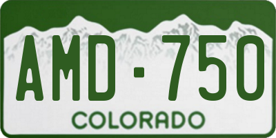 CO license plate AMD750
