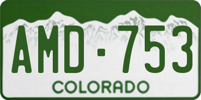 CO license plate AMD753