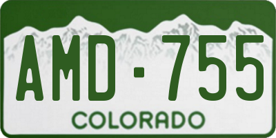 CO license plate AMD755