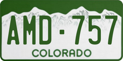 CO license plate AMD757
