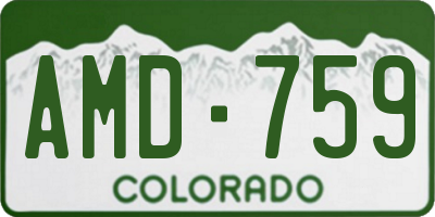 CO license plate AMD759