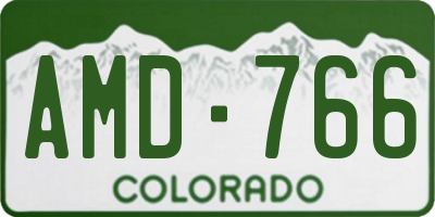 CO license plate AMD766