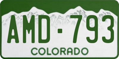 CO license plate AMD793