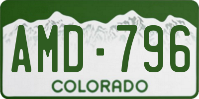 CO license plate AMD796