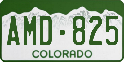 CO license plate AMD825