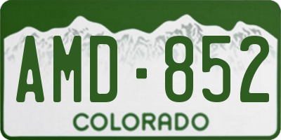 CO license plate AMD852