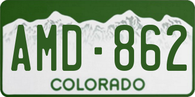 CO license plate AMD862