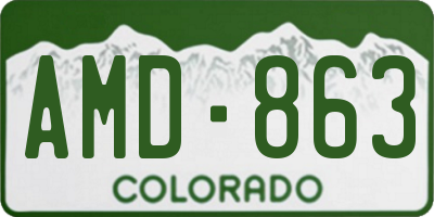 CO license plate AMD863