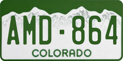 CO license plate AMD864