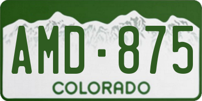 CO license plate AMD875