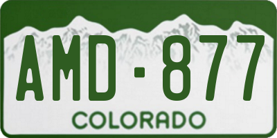 CO license plate AMD877