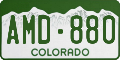 CO license plate AMD880