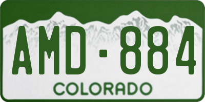 CO license plate AMD884