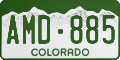 CO license plate AMD885