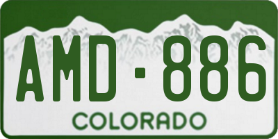 CO license plate AMD886
