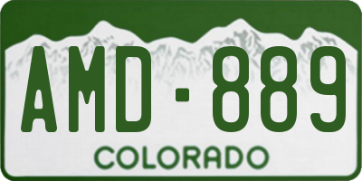 CO license plate AMD889