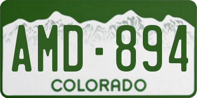 CO license plate AMD894