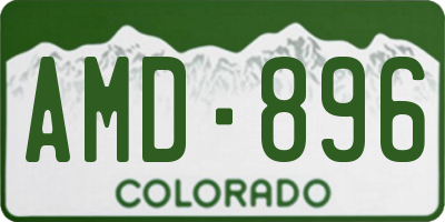 CO license plate AMD896