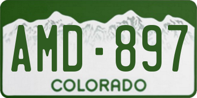 CO license plate AMD897