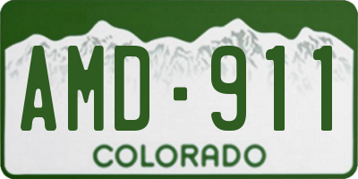 CO license plate AMD911