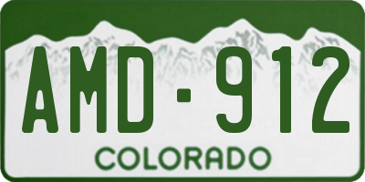 CO license plate AMD912