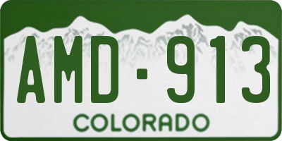 CO license plate AMD913
