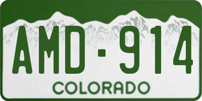 CO license plate AMD914