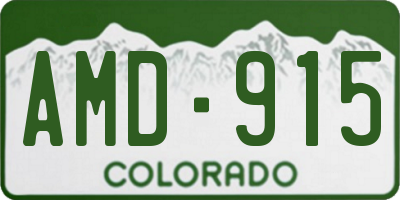 CO license plate AMD915