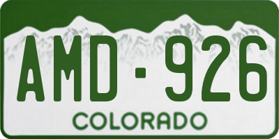 CO license plate AMD926