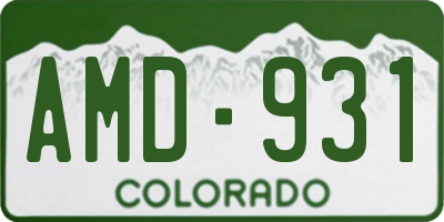 CO license plate AMD931