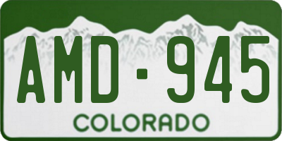 CO license plate AMD945