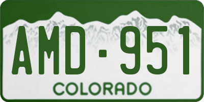 CO license plate AMD951