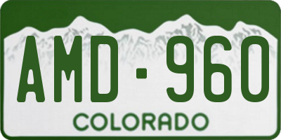 CO license plate AMD960